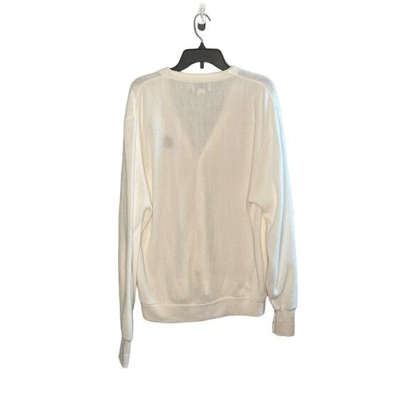 Vintage IZOD Cardigan Button Up Men’s Size XL White Preppy Made in USA Logo - Picture 2 of 8